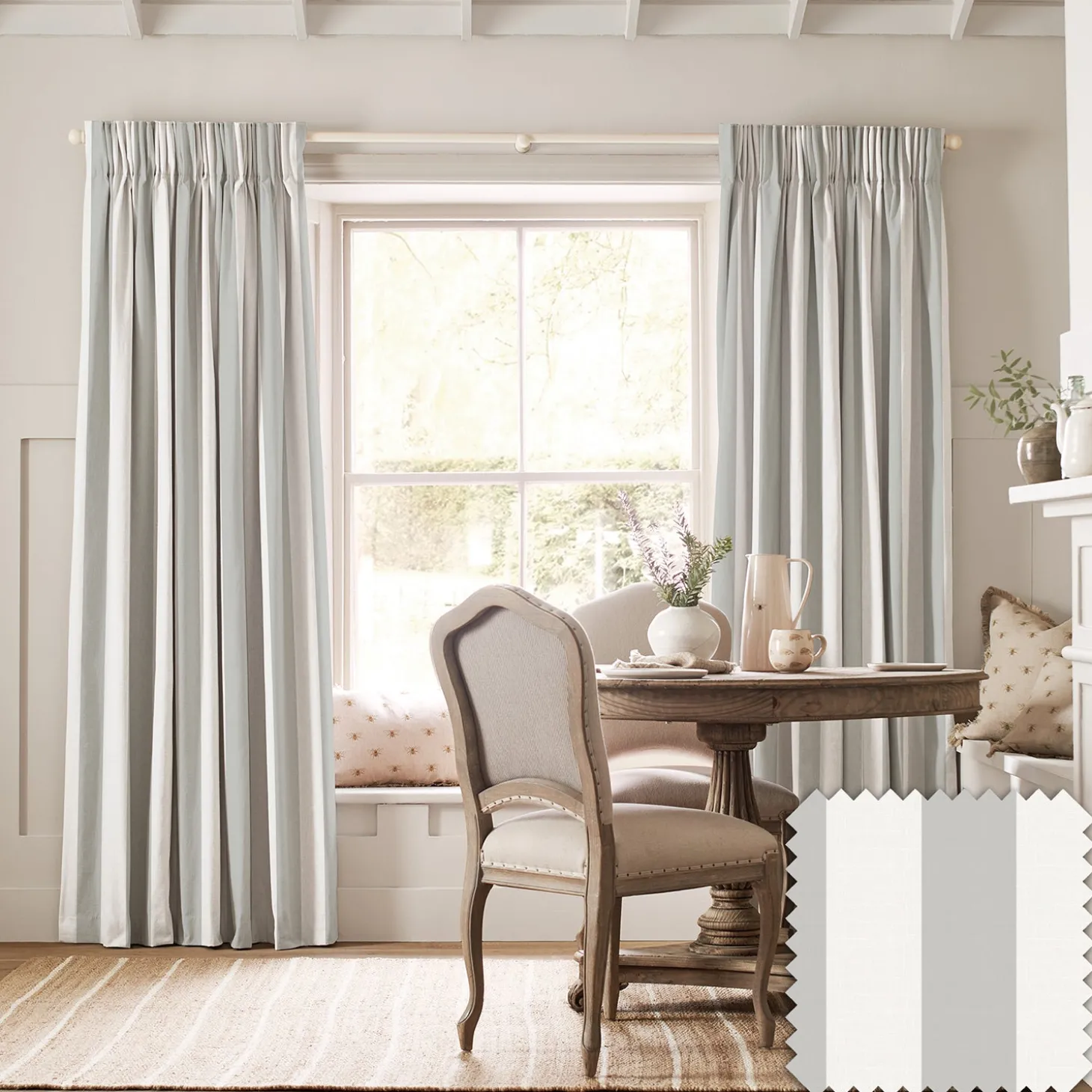 Witham Grey Stripe Made to Measure Curtains