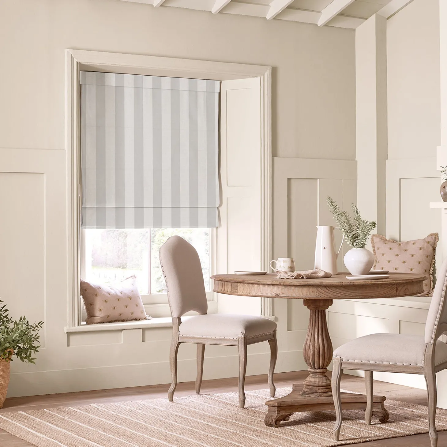Witham Grey Stripe Made to Measure Roman Blind