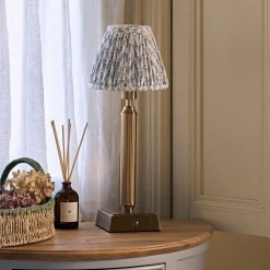 Witham Light Blue Leaf Lampshade