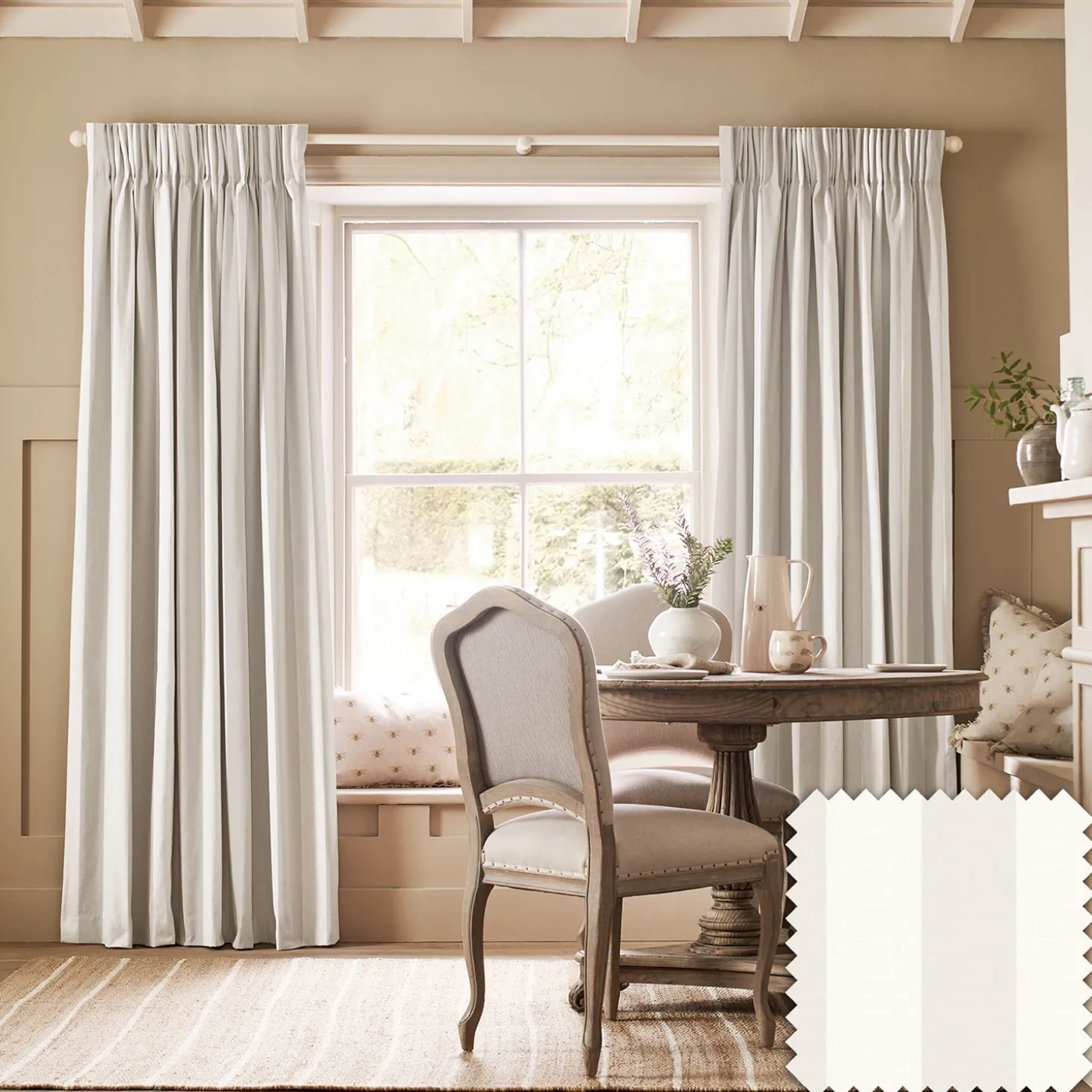 Witham Off White Stripe Made to Measure Curtains
