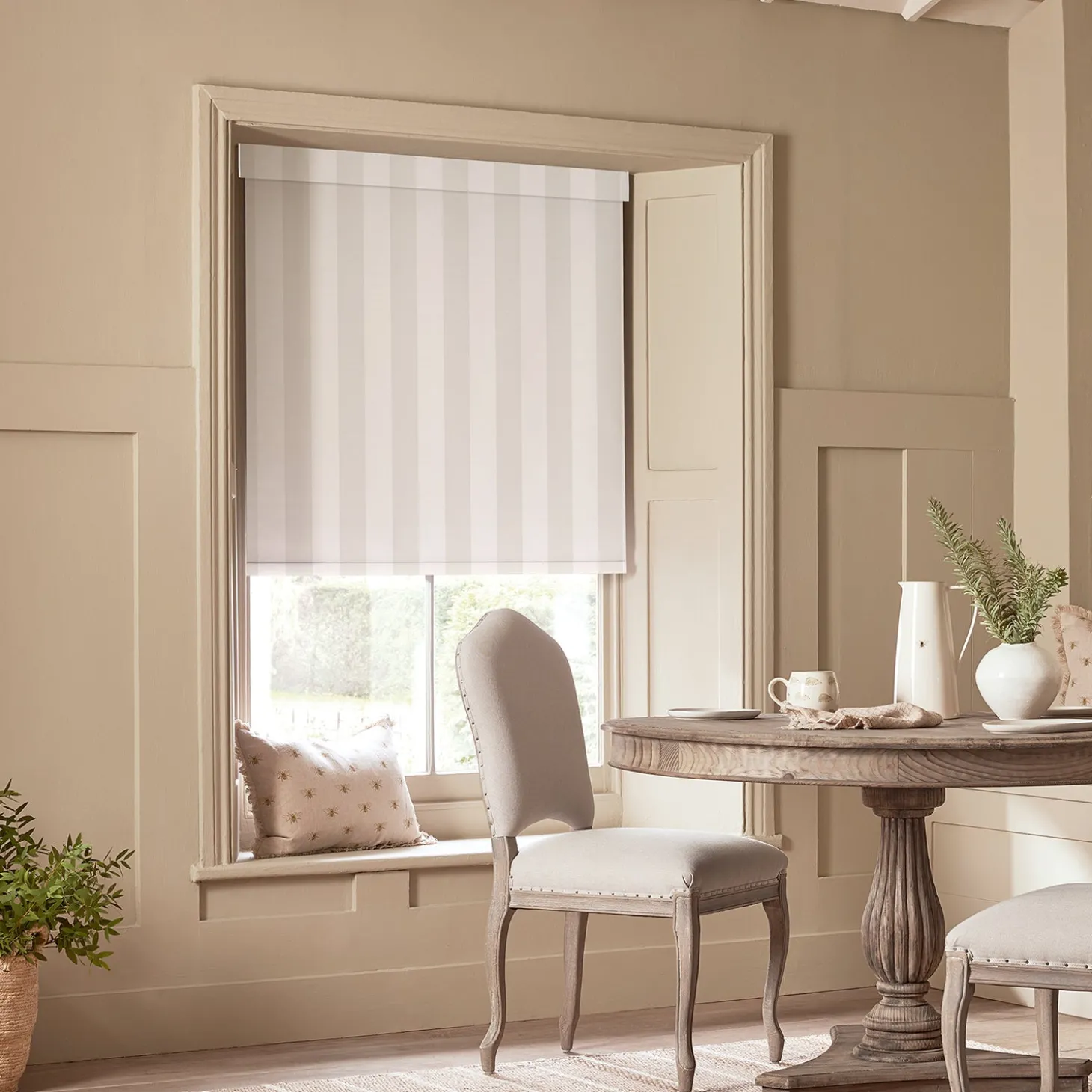 Witham Off White Stripe Made to Measure Roller Blind