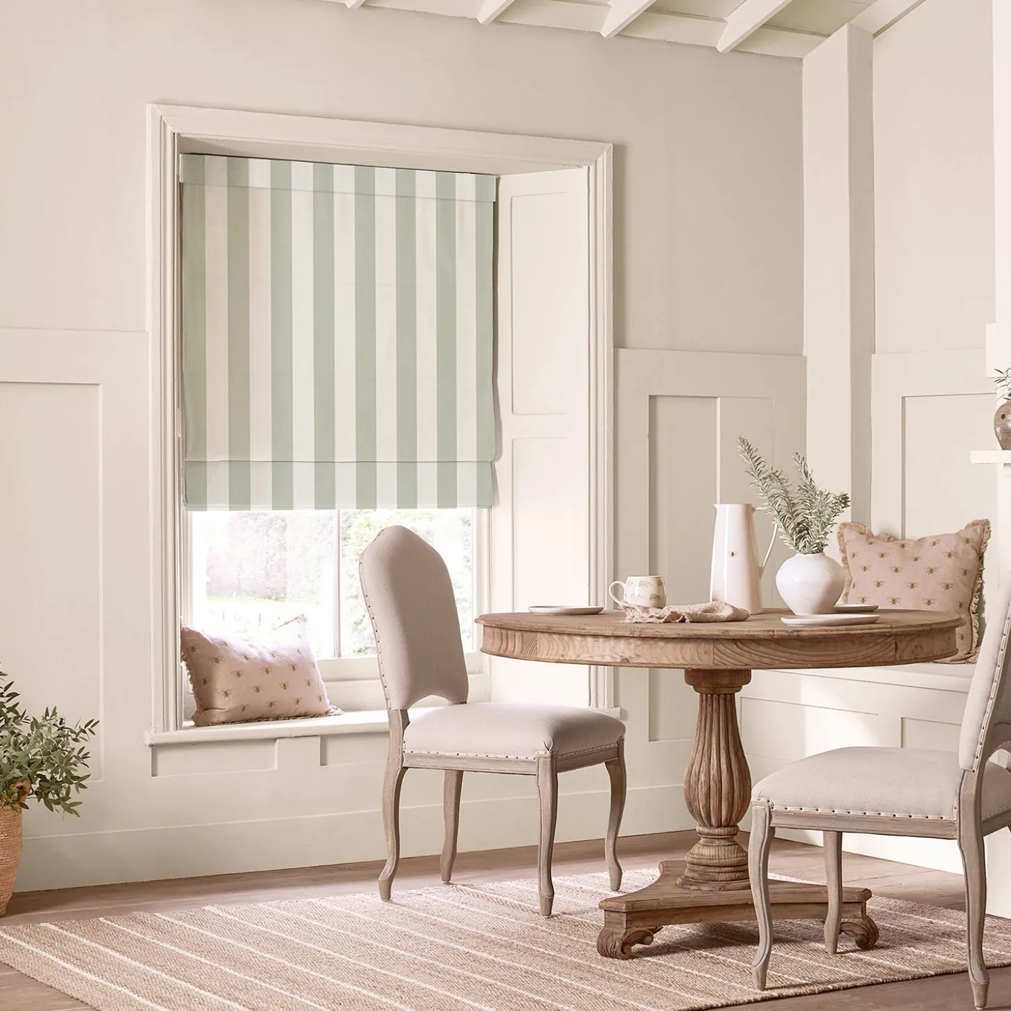 Witham Sage Stripe Made to Measure Roman Blind
