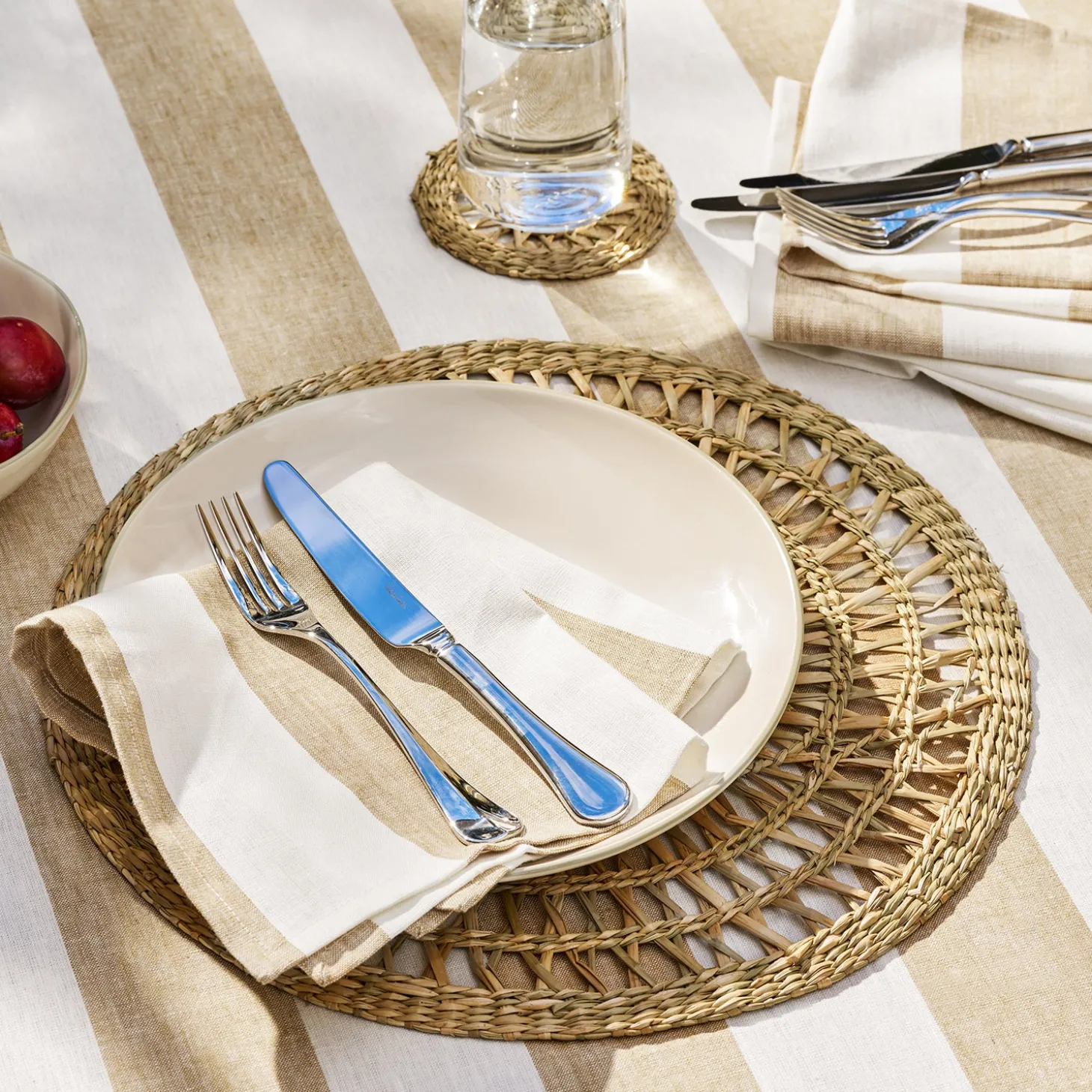 Witham Sand Stripe Linen Napkins (Set of 4)