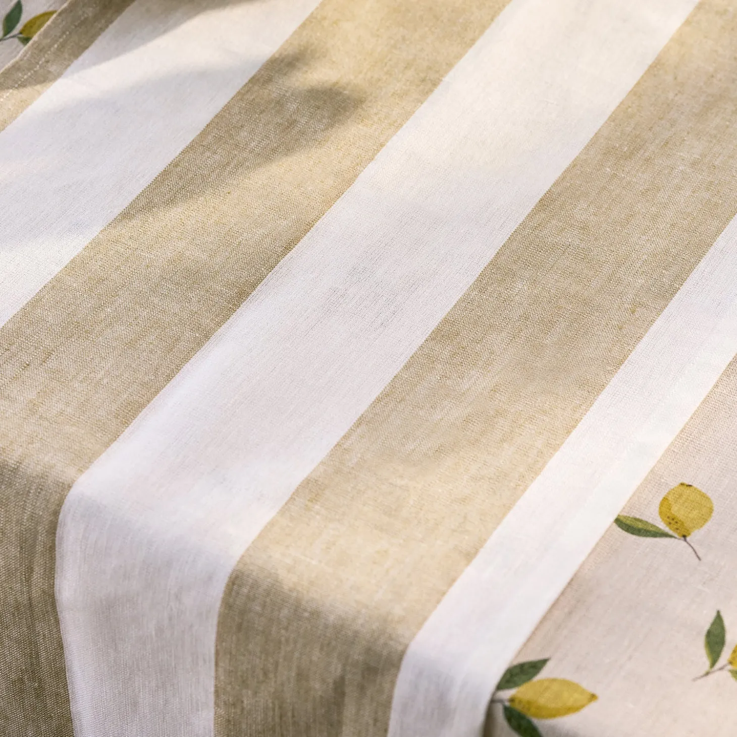Witham Sand Stripe Linen Table Runner