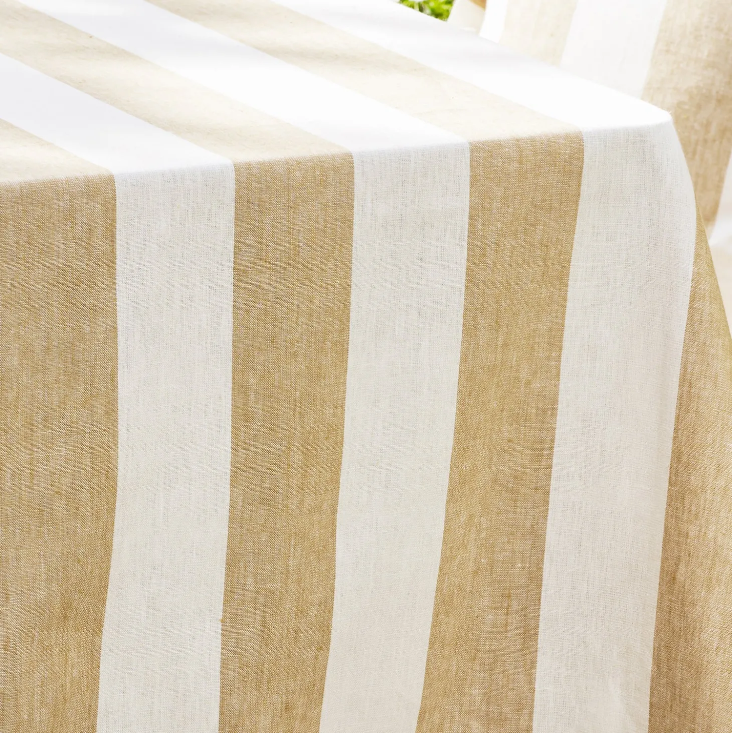 Witham Sand Stripe Linen Tablecloth