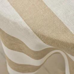 Witham Sand Stripe Round Linen Tablecloth