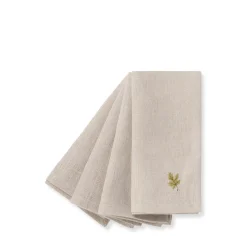 Woodland Friends Embroidered Linen Napkins (Set of 4)