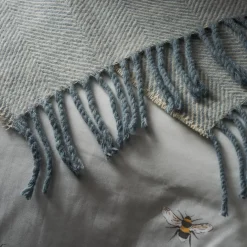 Wool Throw - Duck Egg
