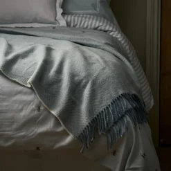 Wool Throw - Duck Egg