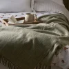 Wool Throw - Olive