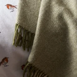 Wool Throw - Olive